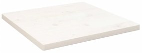 Επιφάνεια Τραπεζιού Τετράγωνη Λευκή 50x50x2,5 εκ. Μασίφ Πεύκο