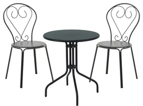 Intrahome Τραπεζαρία Vergo-Chari Intrahome σετ 3τεμ μέταλλο σε μαύρη απόχρωση | SKU: INTRAPA-311112239