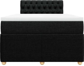 vidaXL Κρεβάτι Boxspring με Στρώμα Μαύρο 120x200 εκ. Υφασμάτινο