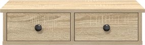 vidaXL Ράφι τοίχου με συρτάρια Δρυς sonoma 60x28x15 cm