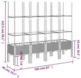 ΖΑΡΝΤΙΝΙΕΡΑ ΚΗΠΟΥ ΜΕ ΚΑΦΑΣΩΤΟ ΜΑΥΡΟ 160 X 40 X 142,5 ΕΚ. ΑΠΟ PP 367963