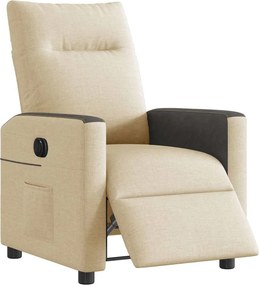 vidaXL Πολυθρόνα Ανακλινόμενη Ηλεκτρική Κρεμ Υφασμάτινη