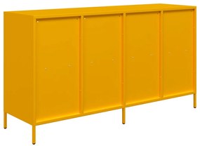 vidaXL Sideboard Μουστάρδα κίτρινη 135x39x73,5 cm Ψυχρής έλασης χάλυβα