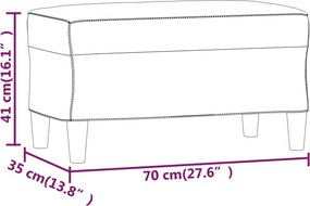vidaXL Πάγκος Κρεμ 70 x 35 x 41 εκ. Υφασμάτινος
