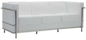 Καναπές 3-θέσιος GENOVA Inox/Pu Άσπρο
