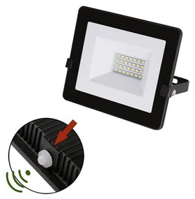 Adeleq Προβολέας Led-Smd 20W Φωτοκύτταρο 4000Κ Ip65 Μαύρος 3-0302011