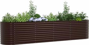 vidaXL Ανεβασμένο Κρεβάτι Καφέ 400 x 80 x 81 cm Ατσάλι