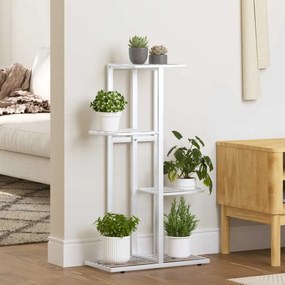 vidaXL Ανθοστήλη 4 Επιπέδων Λευκή 43 x 22 x 76 εκ. Μεταλλική