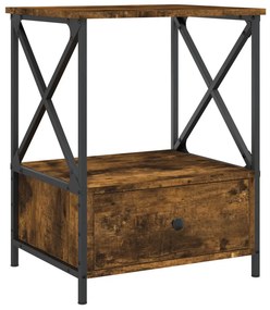 VidaXL Κομοδίνα 2 τεμ Καπνιστή Δρυς 50x41x65 εκ. Επεξεργασμένο Ξύλο