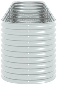 vidaXL Ζαρντινιέρα Υπερυψωμένη Ασημί 400x80x81 εκ. Γαλβανισμ. Χάλυβας