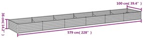 Ζαρντινιέρα 579 x 100 x 36 εκ. από Ατσάλι Σκληρυθέν στον Αέρα - Καφέ