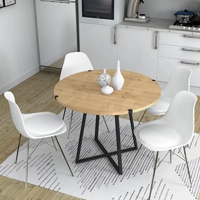 Τραπέζι Rubes Megapap χρώμα sonoma - ανθρακί 100x100x78εκ.