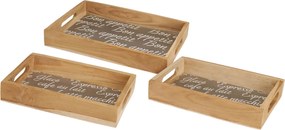 ΔΊΣΚΟΙ ΣΕΡΒΙΡΊΣΜΑΤΟΣ SERVING TRAY TEAK SET 3 PCS