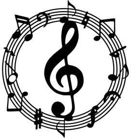Διακοσμητικό Τοίχου Musical 899SKL2564 63x70cm Black Wallity Μέταλλο