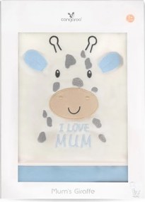Baby blanket 90/100 cm Mum`s giraffe blue - 7689