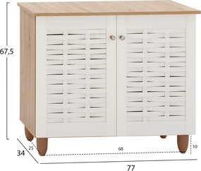 ΠΑΠΟΥΤΣΟΘΗΚΗ-ΝΤΟΥΛΑΠΙ ΞΥΛΙΝΗ HM2208.06 SONAMΑ ΛΕΥΚΗ 77Χ34Χ67,5 εκ.