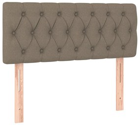 vidaXL Κρεβάτι Boxspring με Στρώμα &amp; LED Taupe 90x190 εκ. Υφασμάτινο