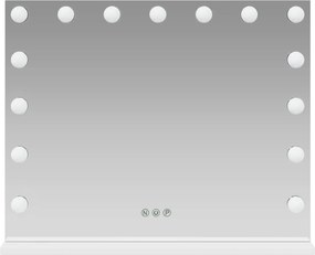 vidaXL Καθρέφτης Vanity LED Λευκό 58 x 10 x 47 εκ Γυαλί και Χάλυβας