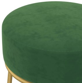 vidaXL Στρογγυλό Σκαμπό Hocker Πράσινο Βελούδινο