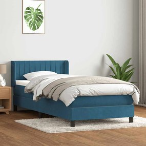 ΚΡΕΒΑΤΙ BOXSPRING ΜΕ ΣΤΡΩΜΑ ΣΚΟΥΡΟ ΜΠΛΕ 90X220 ΕΚ. ΒΕΛΟΥΔΙΝΟ 3318313