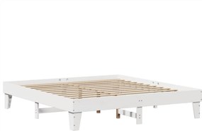 vidaXL Σκελετός Κρεβ. Χωρίς Στρώμα Λευκό 200x200 εκ Μασίφ Πεύκο