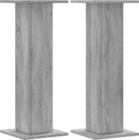 vidaXL Βάσεις Φυτών 2 Τεμ. Γκρι Sonoma 30x30x80 εκ. Επεξεργασμένο Ξύλο