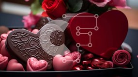 Intra Συλλεκτικό Ξύλινο Παζλ Plywood 4mm - Δίσκος του Αγίου Βαλεντίνου με σοκολάτες και λουλούδια Σε Ξύλινο Κουτί - Διαστάσεις: 10x10 cm – 25 κομμάτια