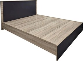 Κρεβάτι με στρώμα Athos-Dreamer pakoworld sonoma-ανθρακί 160x200εκ