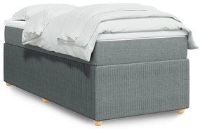 ΚΡΕΒΑΤΙ BOXSPRING ΜΕ ΣΤΡΩΜΑ ΑΝΟΙΧΤΟ ΓΚΡΙ 90X190 ΕΚ. ΥΦΑΣΜΑΤΙΝΟ 3285532