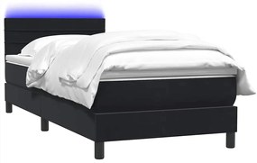 vidaXL Box Spring Κρεβάτι με στρώμα Μαύρο 80x210 εκ. Βελούδινο