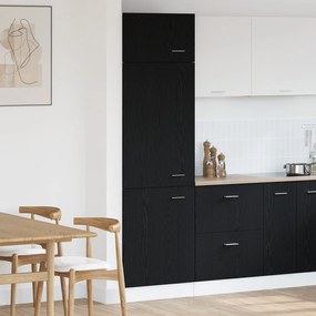 vidaXL Ντουλάπα Ψυγείου σε Μαύρη Δρυς - 60x57x207 εκ., Κατασκευασμένη από Επεξεργασμένο Ξύλο
