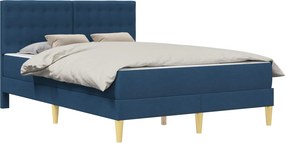 vidaXL Σκελετός κρεβατιού με στρώμα Μπλε 140 x 190 cm Ύφασμα