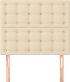 vidaXL Κεφαλάρι Κρεμ 80x5x118/128 εκ. Ύφασμα