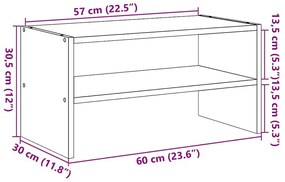 Ράφι παπουτσιών στοιβαζόμενο Sonoma Oak 60x30x30,5 cm - Καφέ