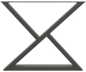 vidaXL Πόδια Τραπεζαρίας 2 τεμ. Ανθρακί 90x(72-73,3) εκ. Ατσάλι