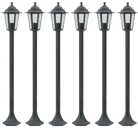 vidaXL Κολονάκια Φωτισμού Κήπου 6 τεμ. Σκούρο Πράσινο 110 εκ Αλουμίνιο