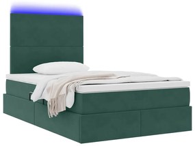 vidaXL Κρεβάτι με αποθηκευτικό χώρο και LED 120 x 200 cm Βελούδο
