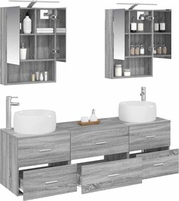 vidaXL Σετ Επίπλων Μπάνιου 5 pcs Γκρι Sonoma