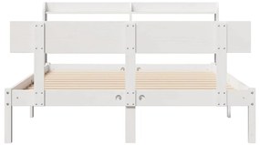 vidaXL Σκελετός Κρεβ. Χωρίς Στρώμα Λευκό 140x200 εκ Μασίφ Πεύκο