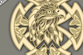 Σετ των 2 Intra απο ξύλο plywood 3mm-4mm πάχος - Eagle Multilayer /Papercut/Laser Cut/ Δίασταση 30x20 cm INTRAFABR-62870154