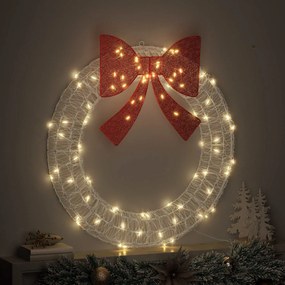 vidaXL Στεφάνι με 80 LED Θερμό λευκό 92 x 92 x 9,5 εκ Ακρυλικό