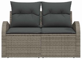 vidaXL Καναπές Κήπου με μαξιλάρι Γκρι 124 x 62 x 69cm συνθετικό ρατάν