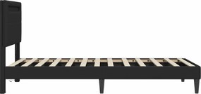 vidaXL Σκελετός Κρεβατιού Μαύρο 90 x 190 cm Τεχνητό Δέρμα