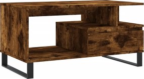vidaXL Τραπεζάκι Σαλονιού Καπνιστή Δρυς 90x49x45 εκ. Επεξεργασμ. Ξύλο