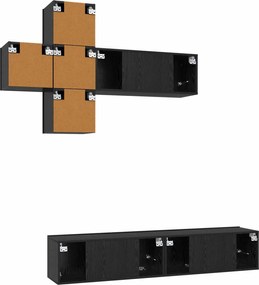 vidaXL Σετ επίπλου τηλεόρασης Επιτοίχιο 3 pcs Επεξεργασμένο Ξύλο
