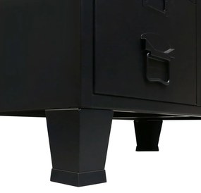vidaXL Ντουλάπι με Βιομηχανικό Στιλ Μαύρο 67 x 35 x 107 εκ. Μεταλλικό