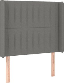 vidaXL Κρεβάτι Boxspring με Στρώμα &amp; LED Σκ.Γκρι 80x200 εκ. Υφασμάτινο