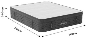 Στρώμα Luxury pakoworld pocket spring+gel memory foam+latex 34-36cm 160x200εκ (1 τεμάχια)