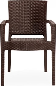 Πολυθρόνα βαρέους τύπου ZEUS απο PP σε χρώμα καφέ 58x57x89