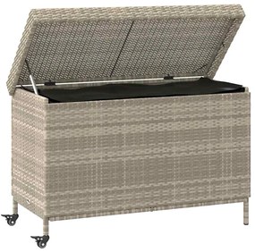 vidaXL Κουτί Αποθήκευσης Κήπου με Ρόδες 110x55x73 εκ. Συνθετικό Ρατάν